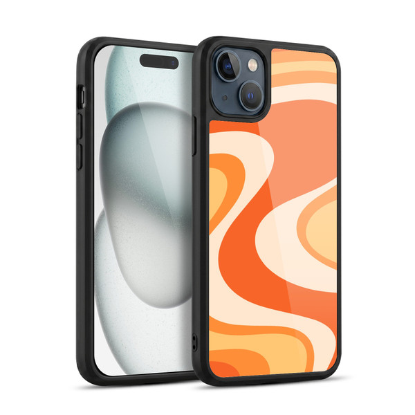 Kierkegaard Design Studio Retro Abstract Patterns Tangerine Wave Machine Gel Armour Case For Apple iPhone 15 Plus
