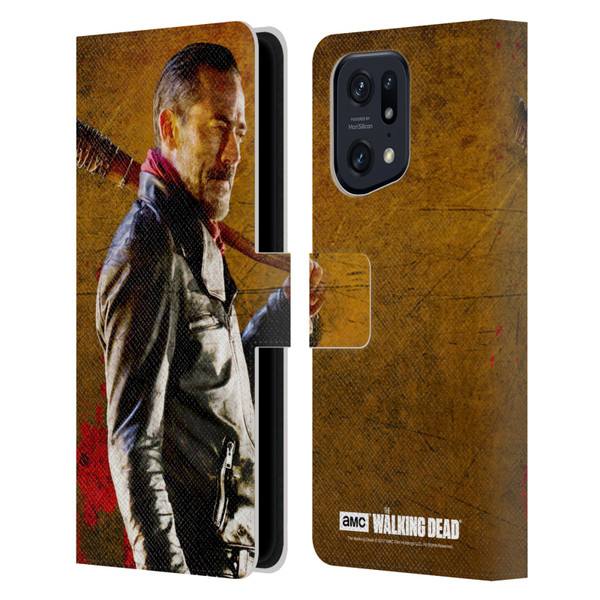 AMC The Walking Dead Negan Lucille 1 Leather Book Wallet Case Cover For OPPO Find X5 Pro