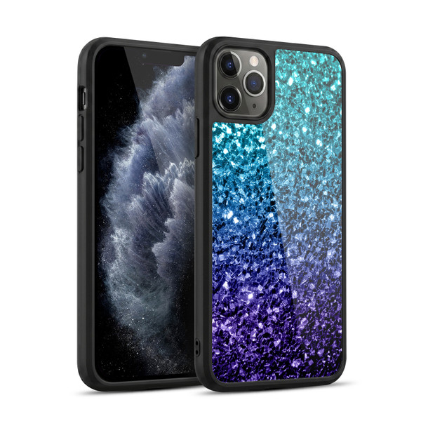 PLdesign Glitter Sparkles Aqua Blue Gel Armour Case For Apple iPhone 11 Pro Max