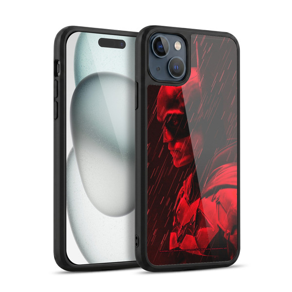 The Batman Neo-Noir Graphics Red Rain Gel Armour Case For Apple iPhone 15 Plus