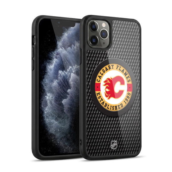 NHL Calgary Flames Puck Texture Gel Armour Case For Apple iPhone 11 Pro Max
