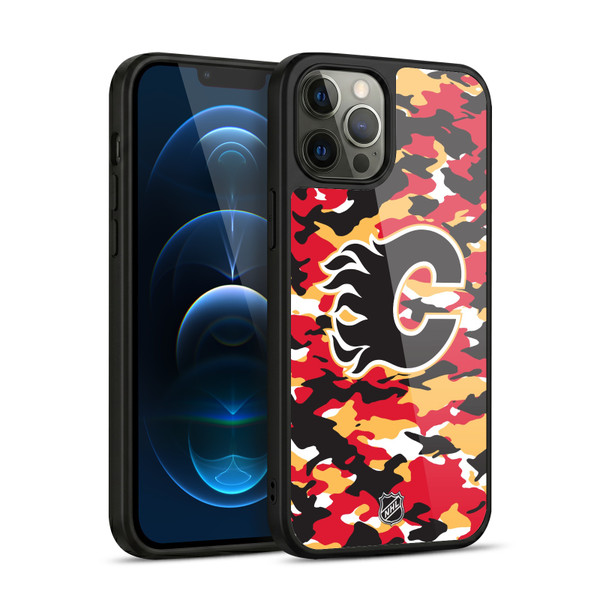 NHL Calgary Flames Camouflage Gel Armour Case For Apple iPhone 12 Pro Max