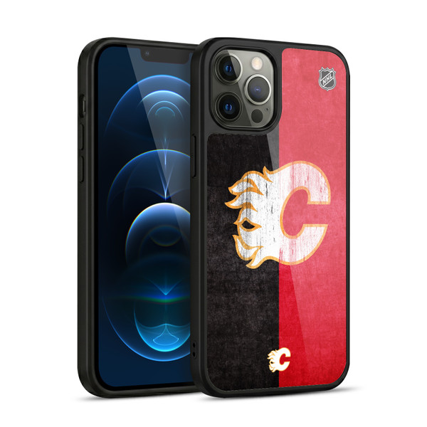 NHL Calgary Flames Half Distressed Gel Armour Case For Apple iPhone 12 Pro Max