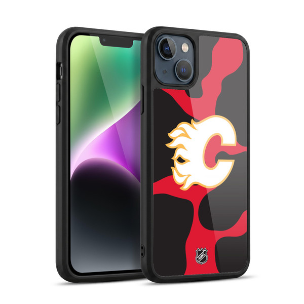 NHL Calgary Flames Cow Pattern Gel Armour Case For Apple iPhone 14 Plus