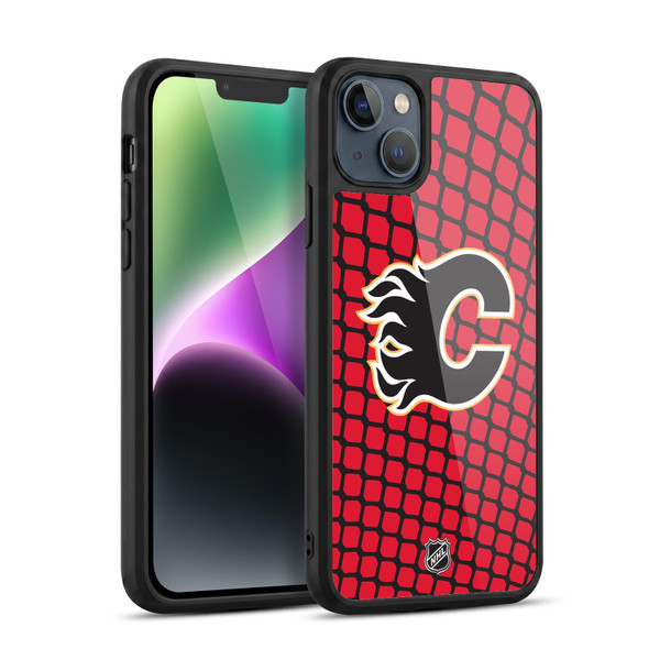 NHL Calgary Flames Net Pattern Gel Armour Case For Apple iPhone 14 Plus