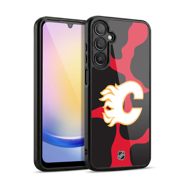 NHL Calgary Flames Cow Pattern Gel Armour Case For Samsung Galaxy A25 5G
