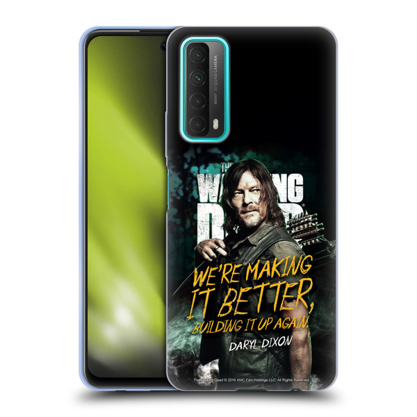 AMC The Walking Dead Season 9 Quotes Daryl Soft Gel Case for Huawei P Smart (2021)