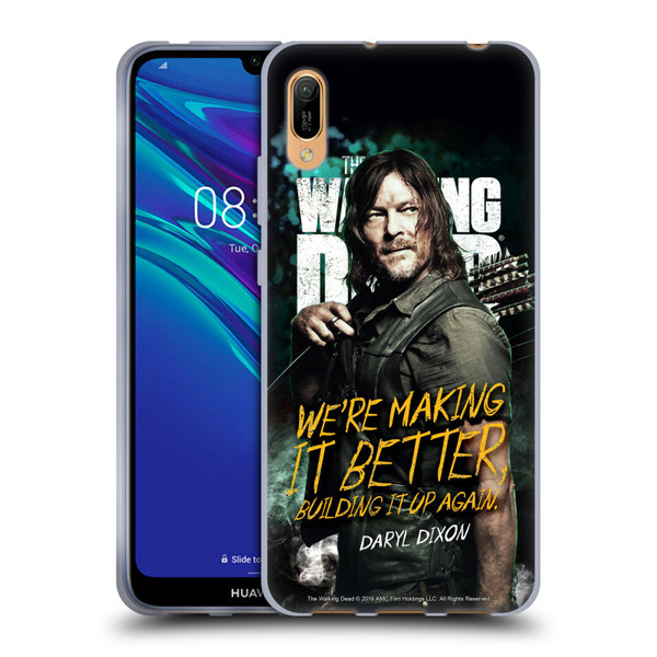 AMC The Walking Dead Season 9 Quotes Daryl Soft Gel Case for Huawei Y6 Pro (2019)