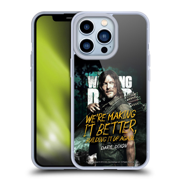 AMC The Walking Dead Season 9 Quotes Daryl Soft Gel Case for Apple iPhone 13 Pro