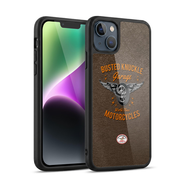 Busted Knuckle Garage Graphics Motorcycles Gel Armour Case For Apple iPhone 14 Plus