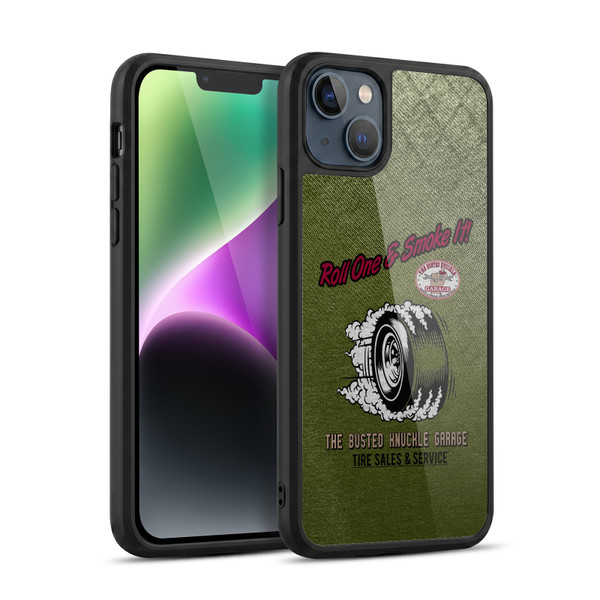 Busted Knuckle Garage Graphics Tire Gel Armour Case For Apple iPhone 14 Plus