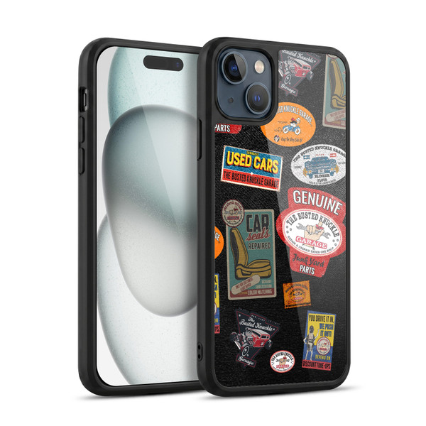 Busted Knuckle Garage Graphics Patches Gel Armour Case For Apple iPhone 15 Plus
