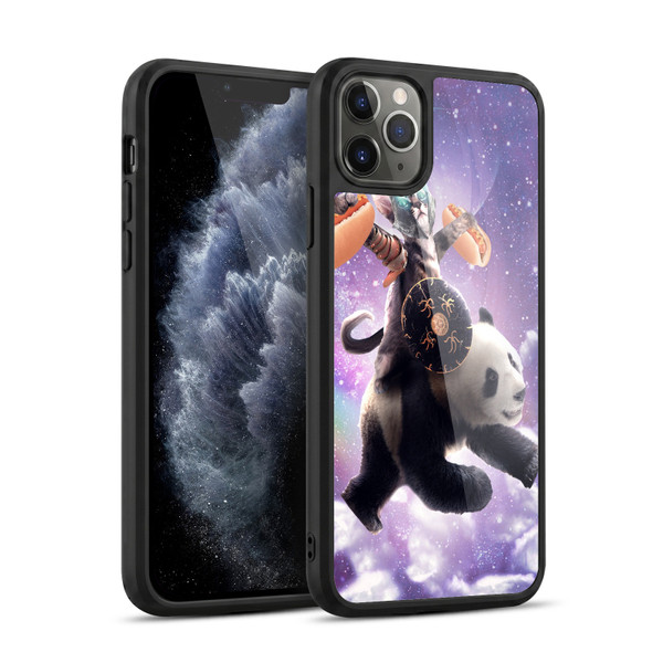 Random Galaxy Mixed Designs Warrior Cat Riding Panda Gel Armour Case For Apple iPhone 11 Pro Max