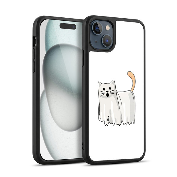 Beth Wilson Doodle Cats 2 Halloween Ghost Gel Armour Case For Apple iPhone 15 Plus
