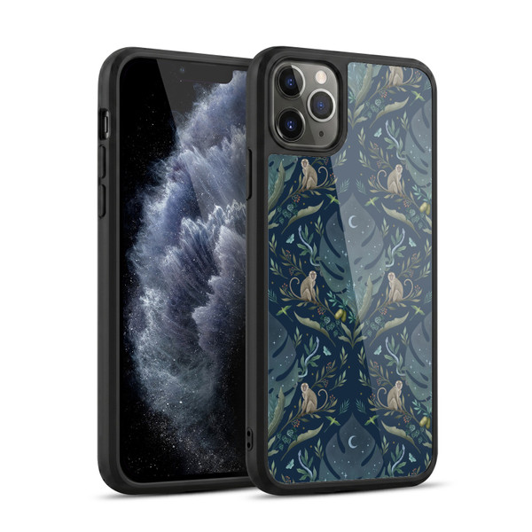 Episodic Drawing Art Monkey Tropical Light Pattern Gel Armour Case For Apple iPhone 11 Pro Max