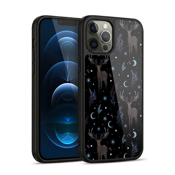 Episodic Drawing Art Winter Deer Pattern Gel Armour Case For Apple iPhone 12 Pro Max