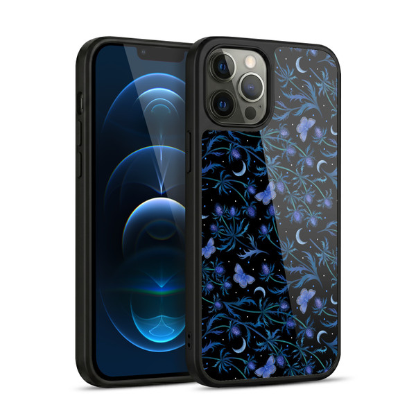 Episodic Drawing Pattern Blue Thistle Gel Armour Case For Apple iPhone 12 Pro Max