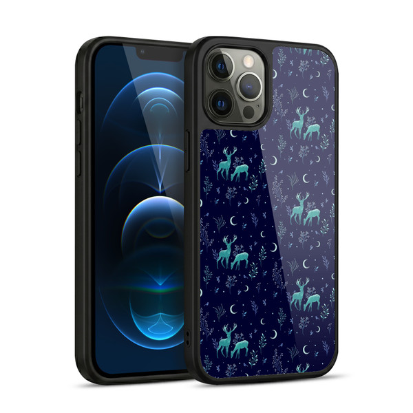 Episodic Drawing Pattern Deers In The Moonlight Gel Armour Case For Apple iPhone 12 Pro Max