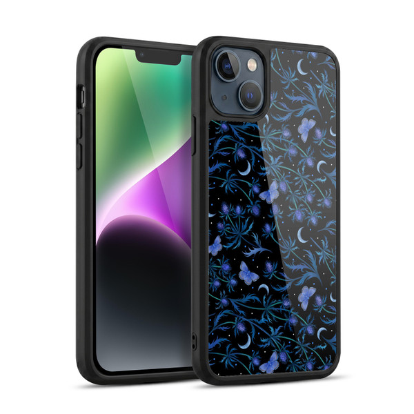 Episodic Drawing Pattern Blue Thistle Gel Armour Case For Apple iPhone 14 Plus