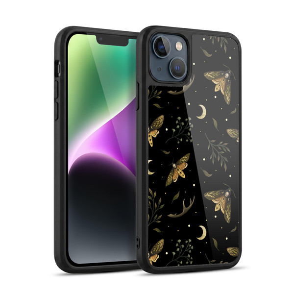 Episodic Drawing Pattern Death Head Moth Gel Armour Case For Apple iPhone 14 Plus