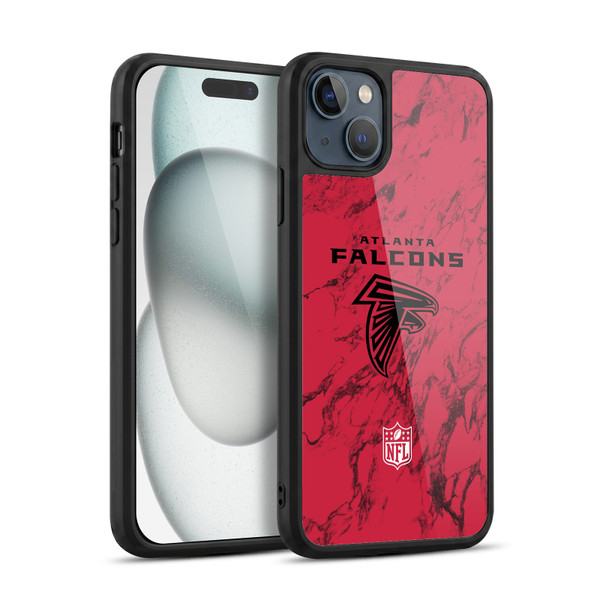 NFL Atlanta Falcons Graphics Coloured Marble Gel Armour Case For Apple iPhone 15 Plus