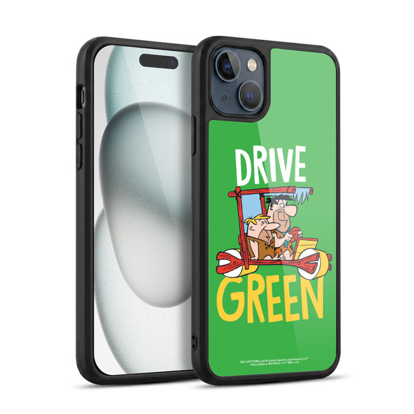 The Flintstones Graphics Drive Green Gel Armour Case For Apple iPhone 15 Plus