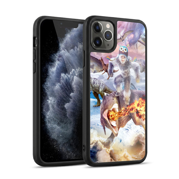 Random Galaxy Mixed Designs Monkey Riding Dinosaur Gel Armour Case For Apple iPhone 11 Pro Max