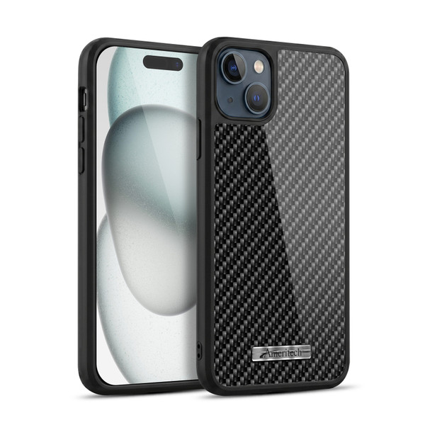 Ameritech Graphics Carbon Fiber Print Gel Armour Case For Apple iPhone 15 Plus