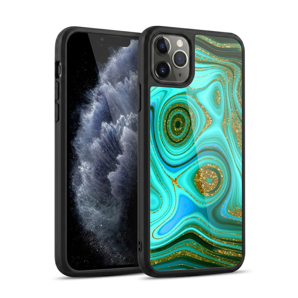 UtArt Malachite Emerald Liquid Gem Gel Armour Case For Apple iPhone 11 Pro Max