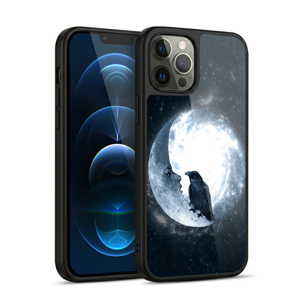 Barruf Animals Crow and Its Moon Gel Armour Case For Apple iPhone 12 Pro Max
