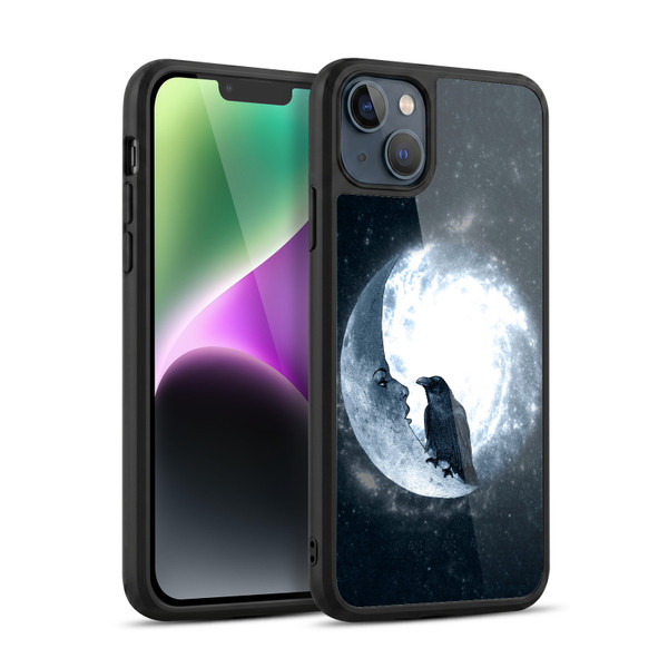 Barruf Animals Crow and Its Moon Gel Armour Case For Apple iPhone 14 Plus