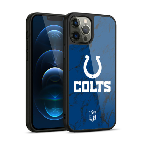 NFL Indianapolis Colts Graphics Coloured Marble Gel Armour Case For Apple iPhone 12 Pro Max