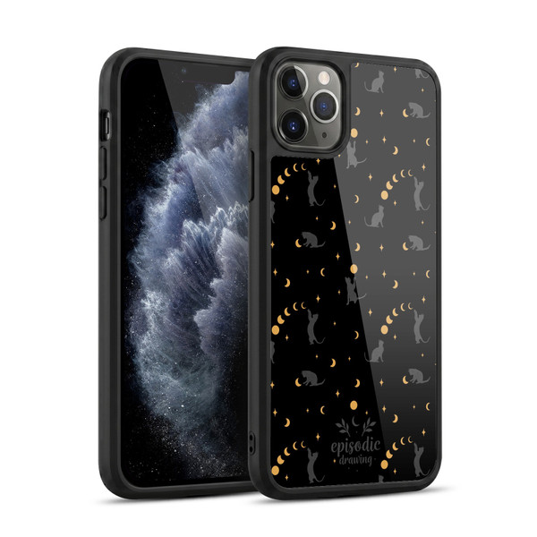 Episodic Drawing Spooky Patterns Black Cat Gel Armour Case For Apple iPhone 11 Pro Max