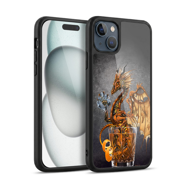 Stanley Morrison Dragons Gold Steampunk Drink Gel Armour Case For Apple iPhone 15 Plus