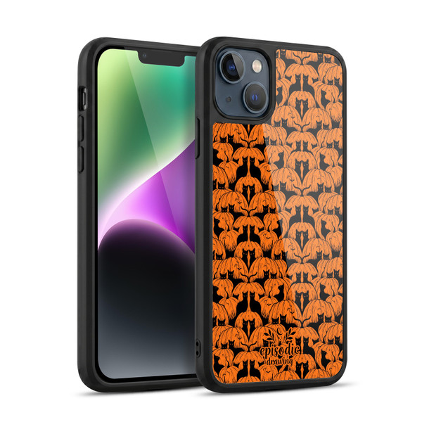 Episodic Drawing Spooky Patterns Pink Moth Gel Armour Case For Apple iPhone 14 Plus