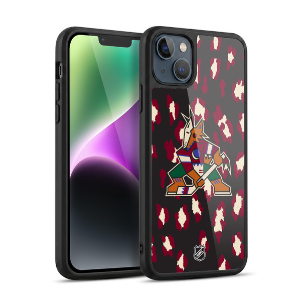 NHL Arizona Coyotes Leopard Pattern Gel Armour Case For Apple iPhone 14 Plus