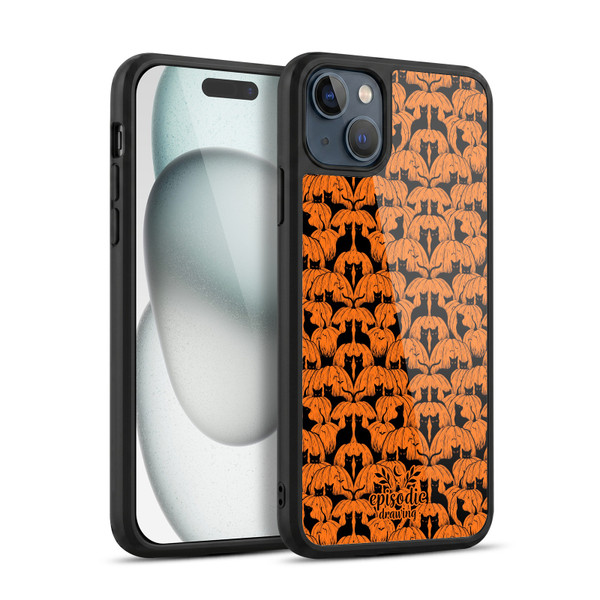 Episodic Drawing Spooky Patterns Pink Moth Gel Armour Case For Apple iPhone 15 Plus