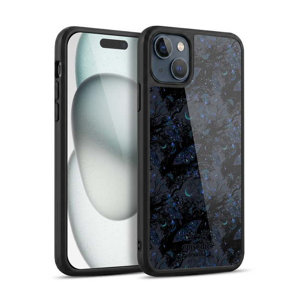 Episodic Drawing Spooky Patterns Witch Moth Gel Armour Case For Apple iPhone 15 Plus