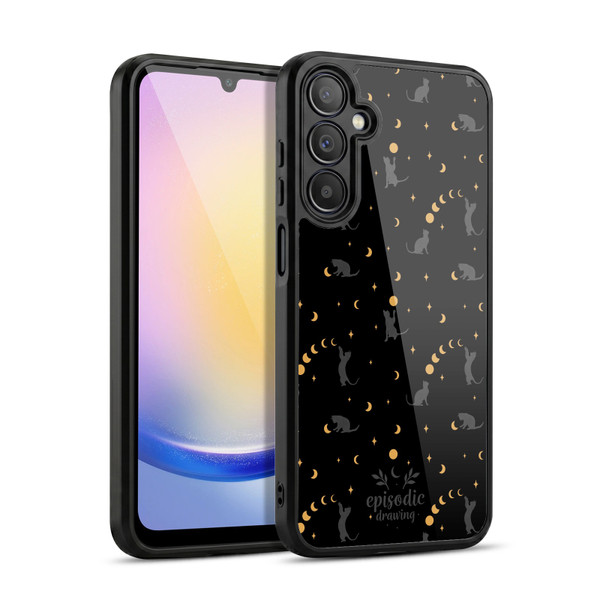 Episodic Drawing Spooky Patterns Black Cat Gel Armour Case For Samsung Galaxy A25 5G