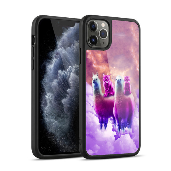 Random Galaxy Space Llama Galaxy Purple Cat Gel Armour Case For Apple iPhone 11 Pro Max