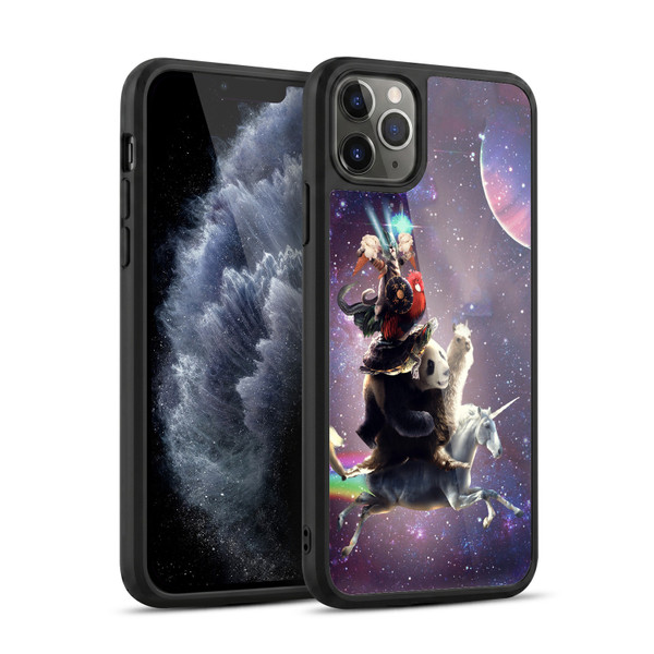 Random Galaxy Space Llama Unicorn Space Ride Gel Armour Case For Apple iPhone 11 Pro Max