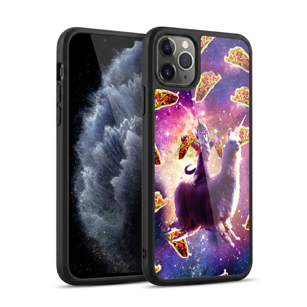 Random Galaxy Space Llama Warrior Cat & Tacos Gel Armour Case For Apple iPhone 11 Pro Max