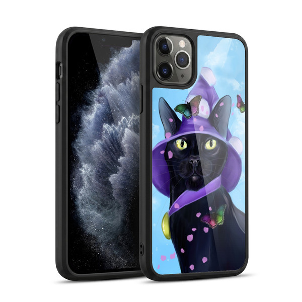Ash Evans Black Cats Butterfly Sky Gel Armour Case For Apple iPhone 11 Pro Max