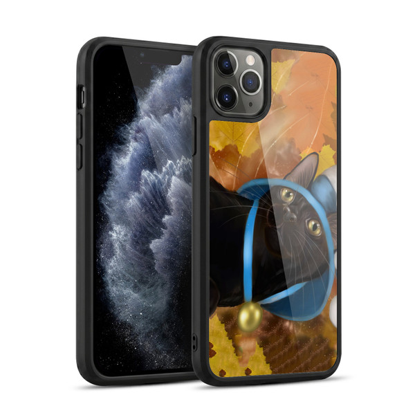 Ash Evans Black Cats Leaves Gel Armour Case For Apple iPhone 11 Pro Max