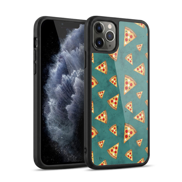 PLdesign Food Patterns Cool Fun Pizza Slices Teal Gel Armour Case For Apple iPhone 11 Pro Max