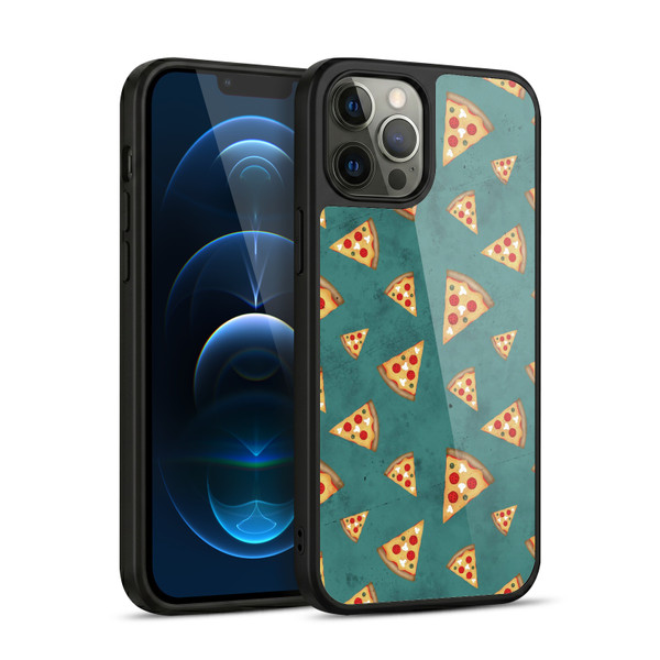 PLdesign Food Patterns Cool Fun Pizza Slices Teal Gel Armour Case For Apple iPhone 12 Pro Max
