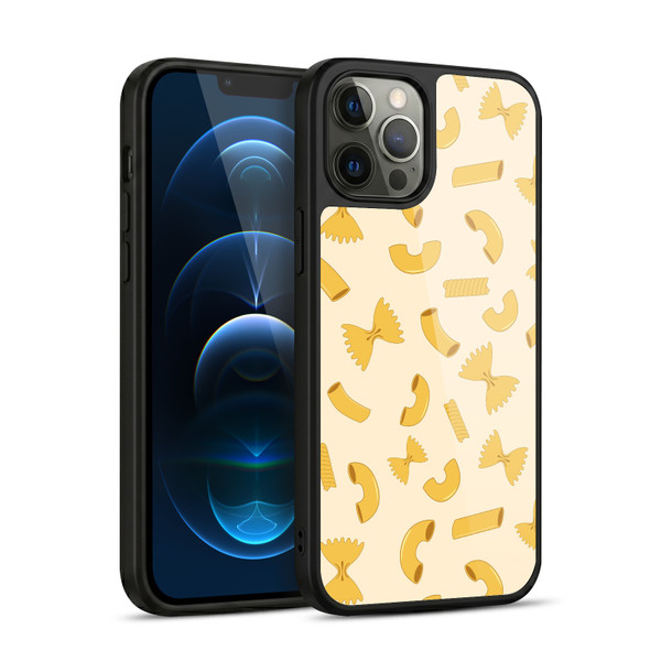 PLdesign Food Patterns Macaroni Pasta Gold Gel Armour Case For Apple iPhone 12 Pro Max