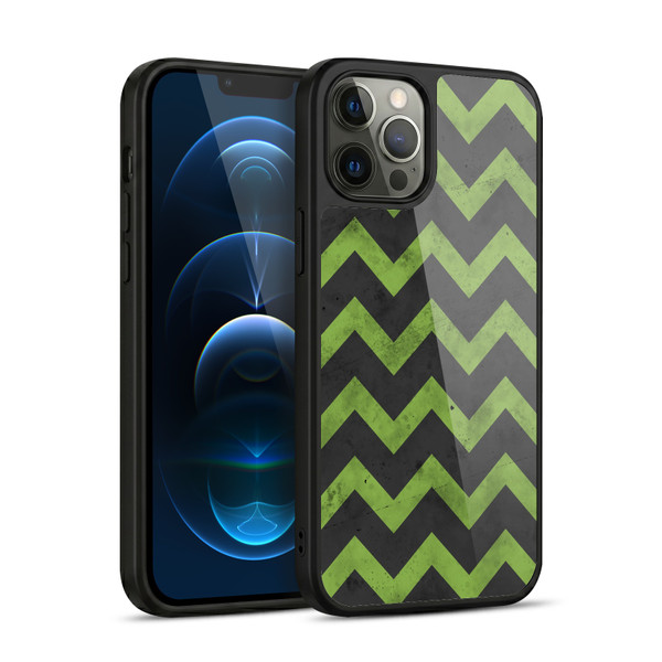 PLdesign Geometric Patterns Green Gray Vintage Gel Armour Case For Apple iPhone 12 Pro Max