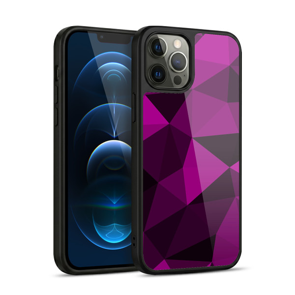 PLdesign Geometric Patterns Dark Pink And Black Mesh Gel Armour Case For Apple iPhone 12 Pro Max