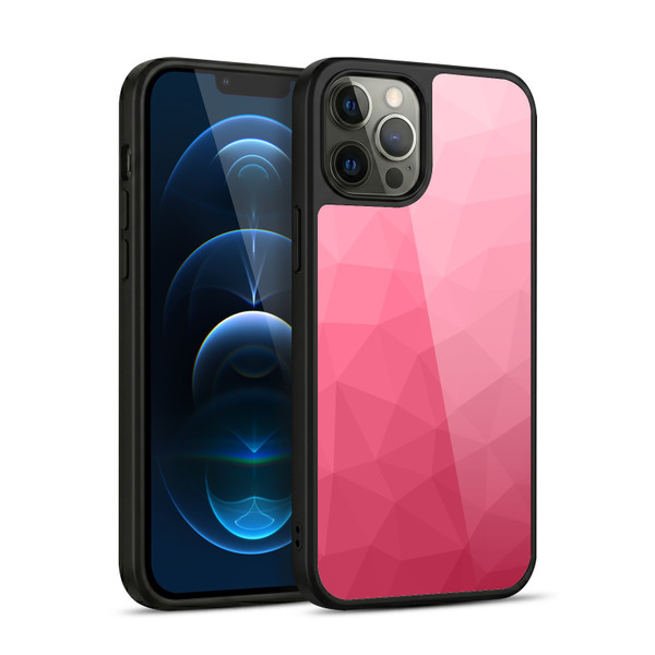 PLdesign Geometric Patterns Magenta Pink Ombre Mesh Gel Armour Case For Apple iPhone 12 Pro Max